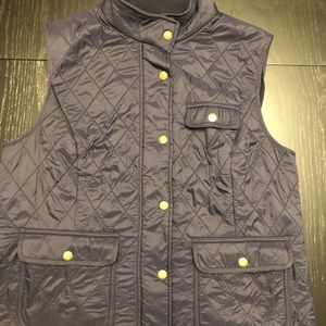 Talbots Navy fleece lined vest size Large